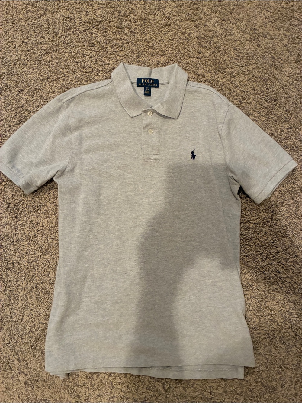 Polo by Ralph Lauren Heather Light Gray Polo with Navy Pony